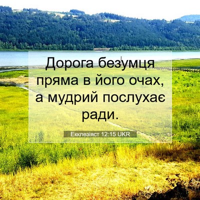 Picture 07 - Екклезіяст 12:15 UKR - Дорога безумця пряма в - Bible Verse Picture