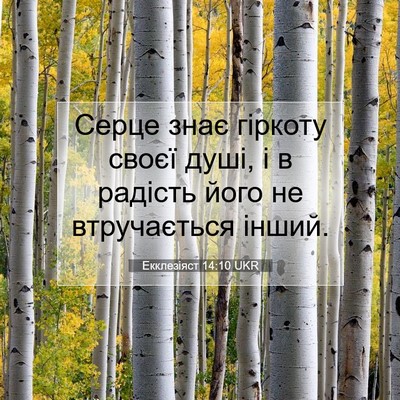 Picture 07 - Екклезіяст 14:10 UKR - Серце знає гіркоту своєї - Bible Verse Picture
