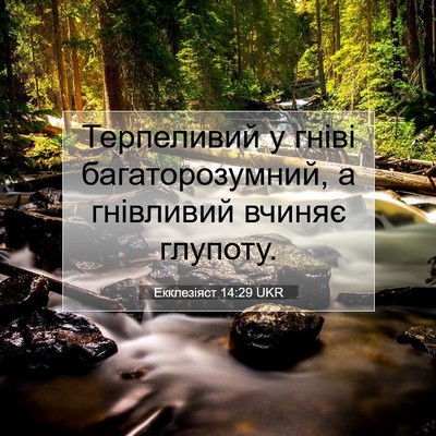 Picture 07 - Екклезіяст 14:29 UKR - Терпеливий у гніві - Bible Verse Picture