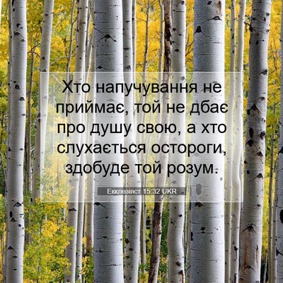 Picture 07 - Екклезіяст 15:32 UKR - Хто напучування не - Bible Verse Picture