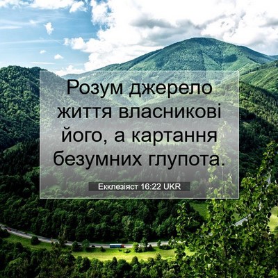 Picture 07 - Екклезіяст 16:22 UKR - Розум джерело життя - Bible Verse Picture