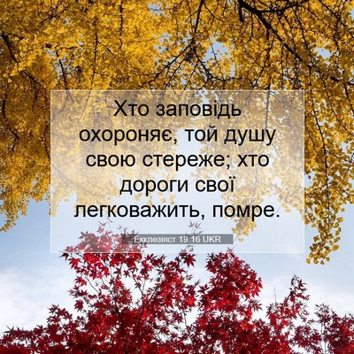 Picture 07 - Екклезіяст 19:16 UKR - Хто заповідь охороняє, той - Bible Verse Picture