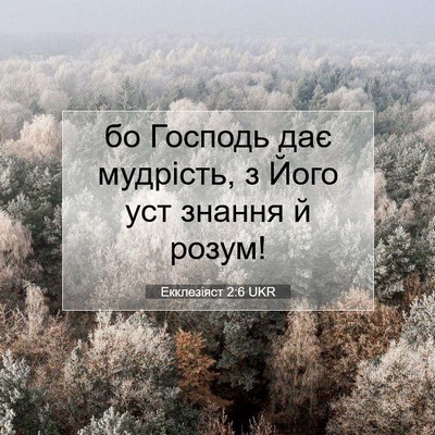 Picture 07 - Екклезіяст 2:6 UKR - бо Господь дає мудрість, з - Bible Verse Picture