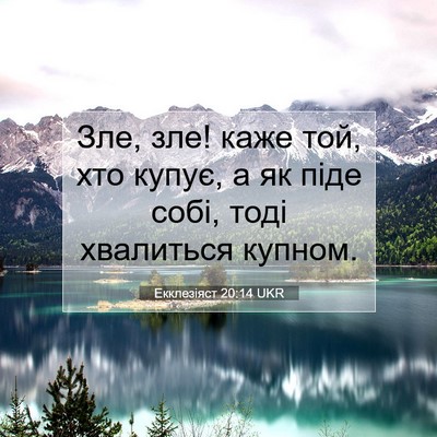 Picture 07 - Екклезіяст 20:14 UKR - Зле, зле! каже той, хто - Bible Verse Picture