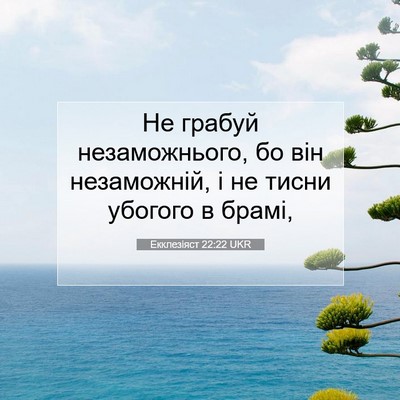 Picture 07 - Екклезіяст 22:22 UKR - Не грабуй незаможнього, бо - Bible Verse Picture