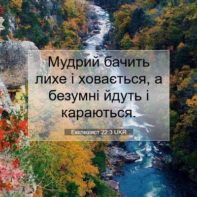 Picture 07 - Екклезіяст 22:3 UKR - Мудрий бачить лихе і - Bible Verse Picture