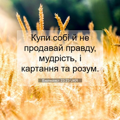 Picture 07 - Екклезіяст 23:23 UKR - Купи собі й не продавай - Bible Verse Picture