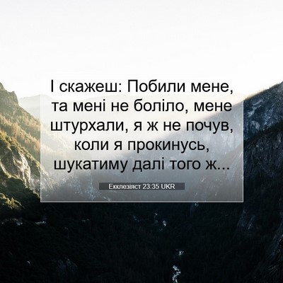 Picture 07 - Екклезіяст 23:35 UKR - І скажеш: Побили мене, та - Bible Verse Picture