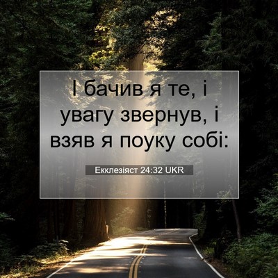 Picture 07 - Екклезіяст 24:32 UKR - І бачив я те, і увагу - Bible Verse Picture