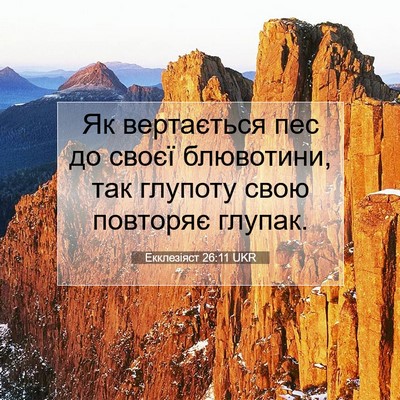 Picture 07 - Екклезіяст 26:11 UKR - Як вертається пес до своєї - Bible Verse Picture