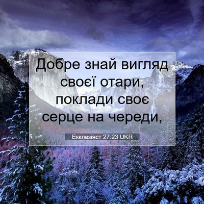 Picture 07 - Екклезіяст 27:23 UKR - Добре знай вигляд своєї - Bible Verse Picture