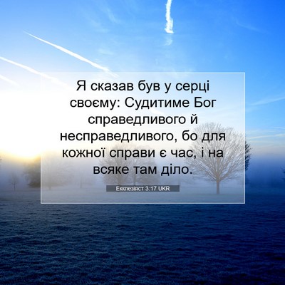 Picture 07 - Екклезіяст 3:17 UKR - Я сказав був у серці - Bible Verse Picture