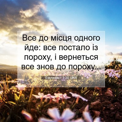 Picture 07 - Екклезіяст 3:20 UKR - Все до місця одного йде: - Bible Verse Picture