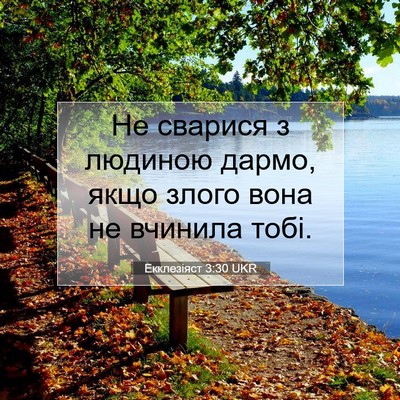Picture 07 - Екклезіяст 3:30 UKR - Не сварися з людиною дармо, - Bible Verse Picture