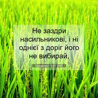 Picture 07 - Екклезіяст 3:31 UKR - Не заздри насильникові, і - Bible Verse Picture
