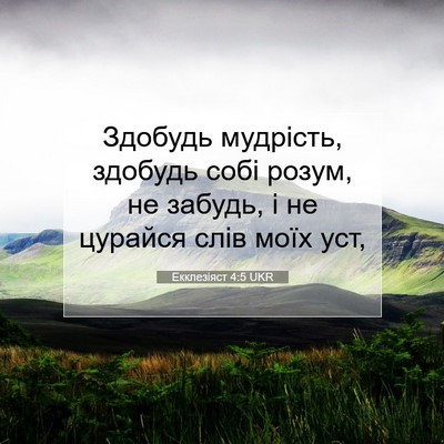 Picture 07 - Екклезіяст 4:5 UKR - Здобудь мудрість, здобудь - Bible Verse Picture