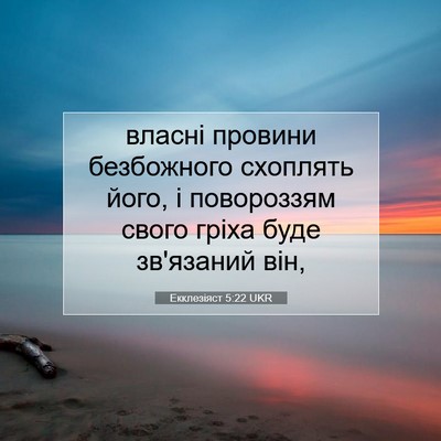 Picture 07 - Екклезіяст 5:22 UKR - власні провини безбожного - Bible Verse Picture