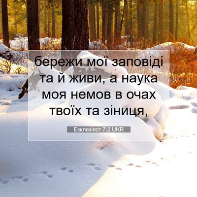 Picture 07 - Екклезіяст 7:2 UKR - бережи мої заповіді та й - Bible Verse Picture