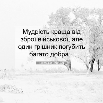Picture 07 - Екклезіяст 9:18 UKR - Мудрість краща від зброї - Bible Verse Picture