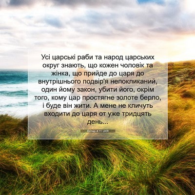 Picture 07 - Естер 4:11 UKR - Усі царські раби та народ - Bible Verse Picture