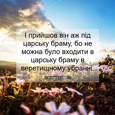 Picture 07 - Естер 4:2 UKR - І прийшов він аж під - Bible Verse Picture