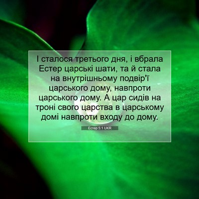 Picture 07 - Естер 5:1 UKR - І сталося третього дня, і - Bible Verse Picture