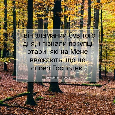 Picture 07 - Захарія 11:11 UKR - І він зламаний був того - Bible Verse Picture