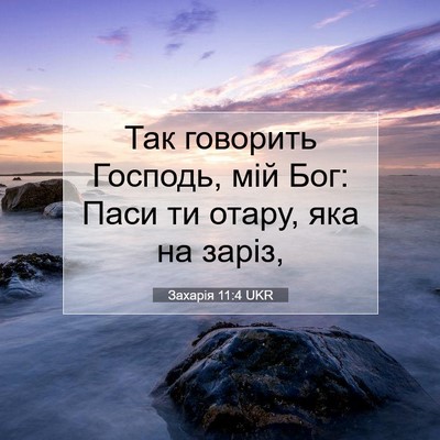 Picture 07 - Захарія 11:4 UKR - Так говорить Господь, мій - Bible Verse Picture