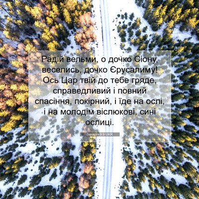 Picture 07 - Захарія 9:9 UKR - Радій вельми, о дочко - Bible Verse Picture