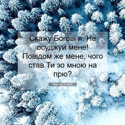 Picture 07 - Йов 10:2 UKR - Скажу Богові я: Не осуджуй - Bible Verse Picture