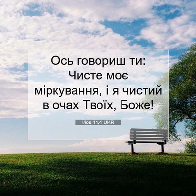 Picture 07 - Йов 11:4 UKR - Ось говориш ти: Чисте моє - Bible Verse Picture