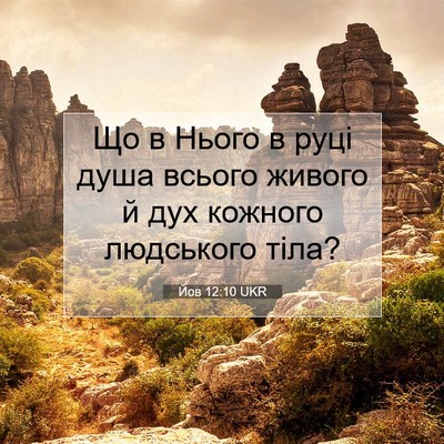 Picture 07 - Йов 12:10 UKR - Що в Нього в руці душа - Bible Verse Picture