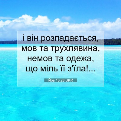 Picture 07 - Йов 13:28 UKR - і він розпадається, мов та - Bible Verse Picture