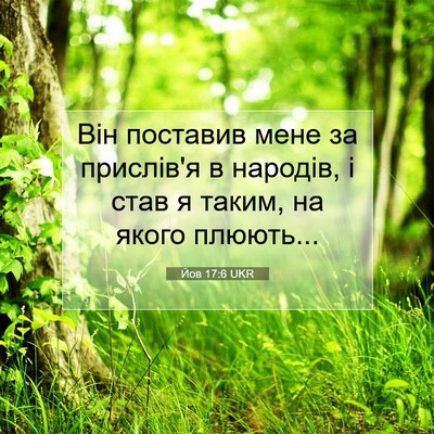 Picture 07 - Йов 17:6 UKR - Він поставив мене за - Bible Verse Picture