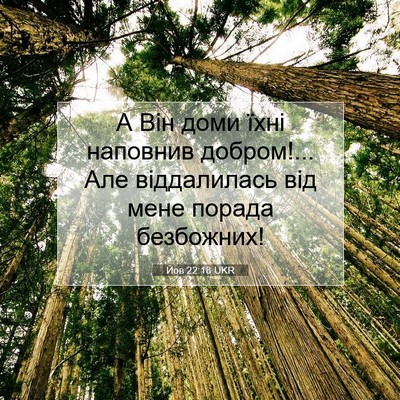 Picture 07 - Йов 22:18 UKR - А Він доми їхні наповнив - Bible Verse Picture