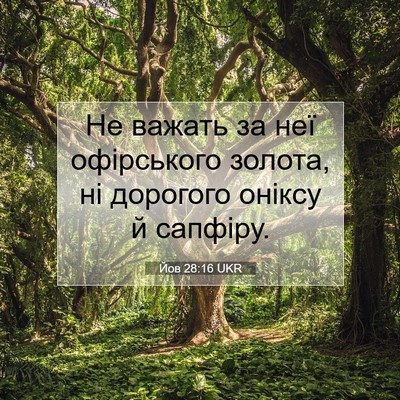 Picture 07 - Йов 28:16 UKR - Не важать за неї - Bible Verse Picture