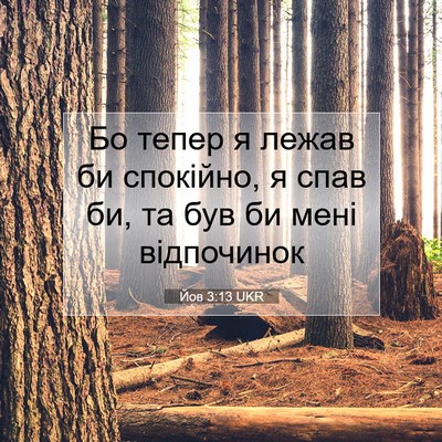 Picture 07 - Йов 3:13 UKR - Бо тепер я лежав би - Bible Verse Picture