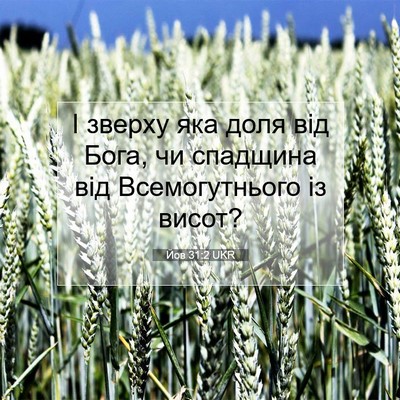 Picture 07 - Йов 31:2 UKR - І зверху яка доля від Бога, - Bible Verse Picture