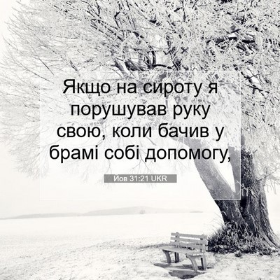 Picture 07 - Йов 31:21 UKR - Якщо на сироту я порушував - Bible Verse Picture