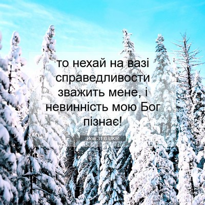 Picture 07 - Йов 31:6 UKR - то нехай на вазі - Bible Verse Picture