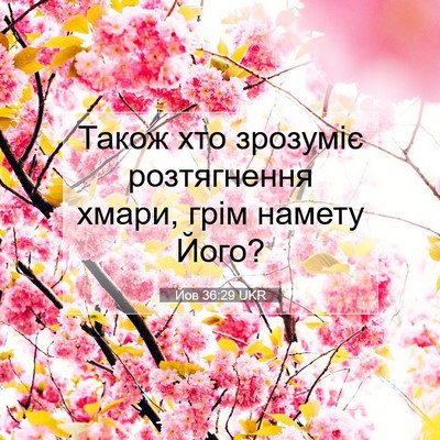 Picture 07 - Йов 36:29 UKR - Також хто зрозуміє - Bible Verse Picture