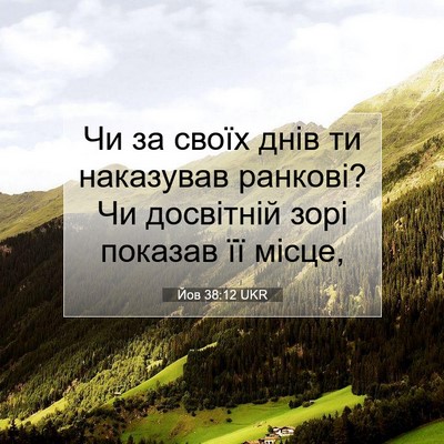 Picture 07 - Йов 38:12 UKR - Чи за своїх днів ти - Bible Verse Picture