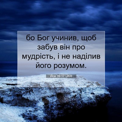 Picture 07 - Йов 39:17 UKR - бо Бог учинив, щоб забув - Bible Verse Picture