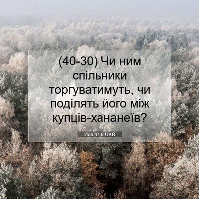 Picture 07 - Йов 41:6 UKR - (40-30) Чи ним спільники - Bible Verse Picture