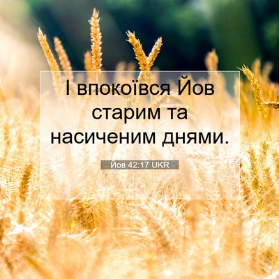 Picture 07 - Йов 42:17 UKR - І впокоївся Йов старим та - Bible Verse Picture