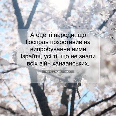 Picture 07 - Книга Суддів 3:1 UKR - А оце ті народи, що Господь - Bible Verse Picture