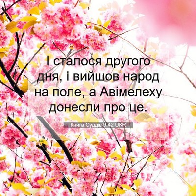 Picture 07 - Книга Суддів 9:42 UKR - І сталося другого дня, і - Bible Verse Picture