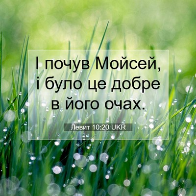 Picture 07 - Левит 10:20 UKR - І почув Мойсей, і було це - Bible Verse Picture