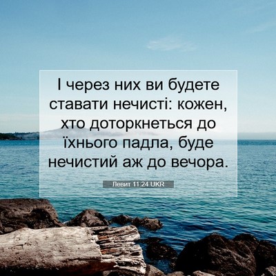 Picture 07 - Левит 11:24 UKR - І через них ви будете - Bible Verse Picture
