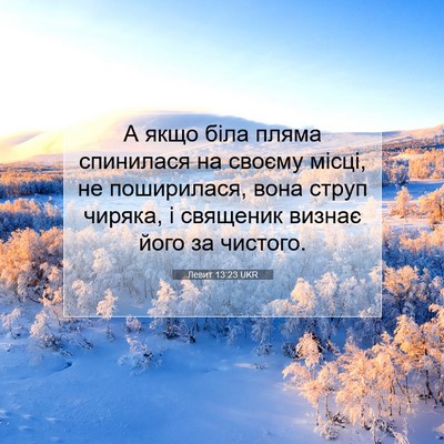 Picture 07 - Левит 13:23 UKR - А якщо біла пляма - Bible Verse Picture